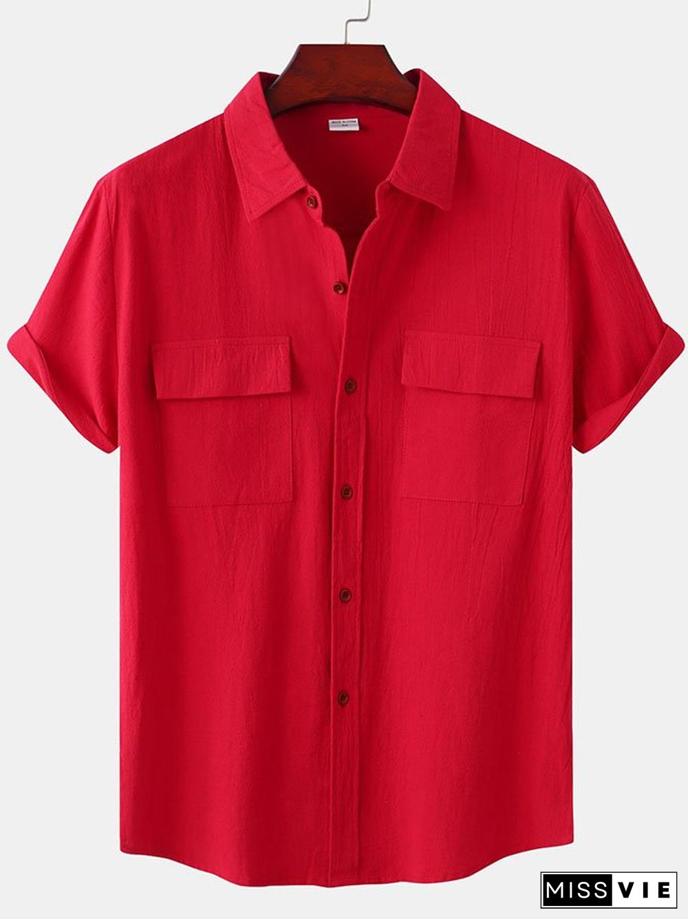 Casual Solid Color Pocket Shirt