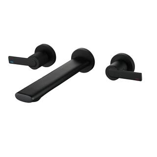 Boyel Living 2-Handle Wall Mount Bathroom Faucet in Matte Black BLWF0199-2MB