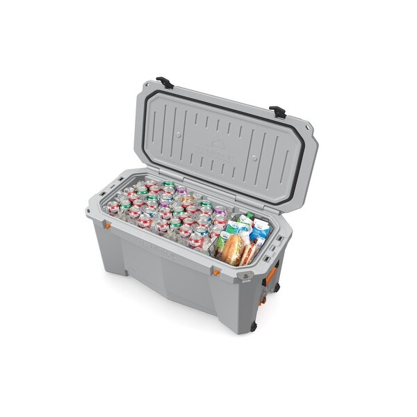 110 Qt High Performance Wheeled Hard Chest Cooler， Gray