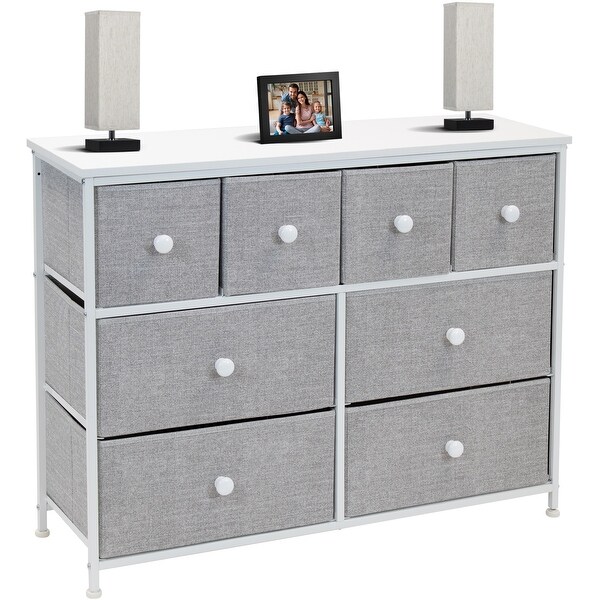 Dresser w/ 8 Drawers - Furniture Storage Chest Tower Unit for Bedroom (Black) - - 35443630