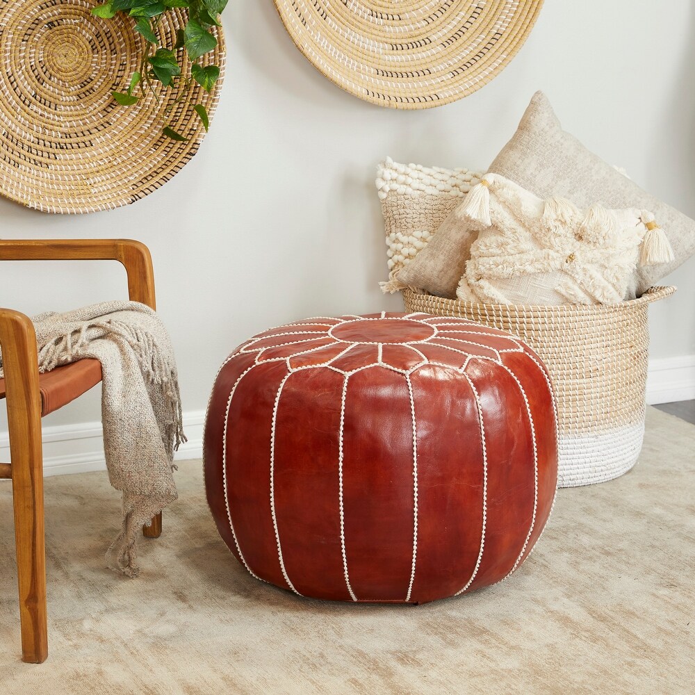 Leather Bohemian Pouf