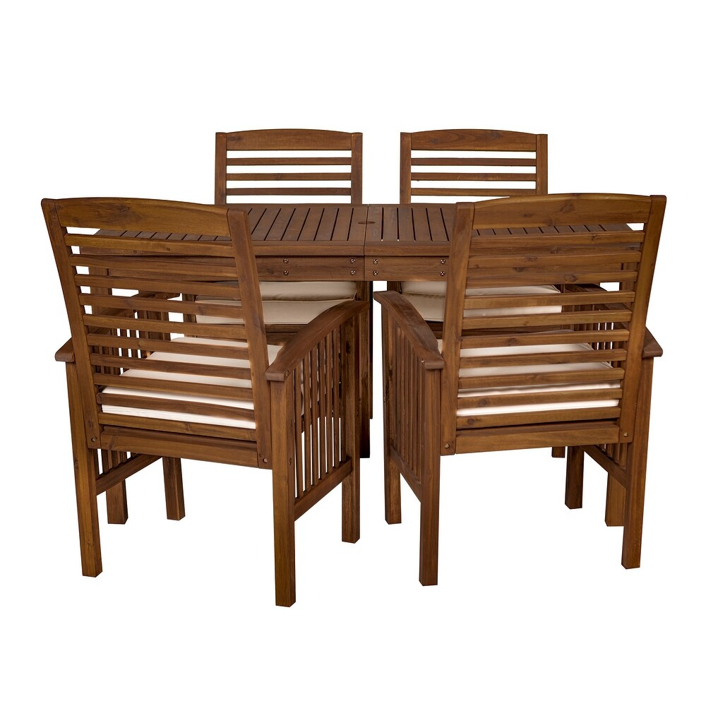 Middlebrook Surfside 5 piece Acacia Wood Outdoor Dining Set   60 x 34 x 30h