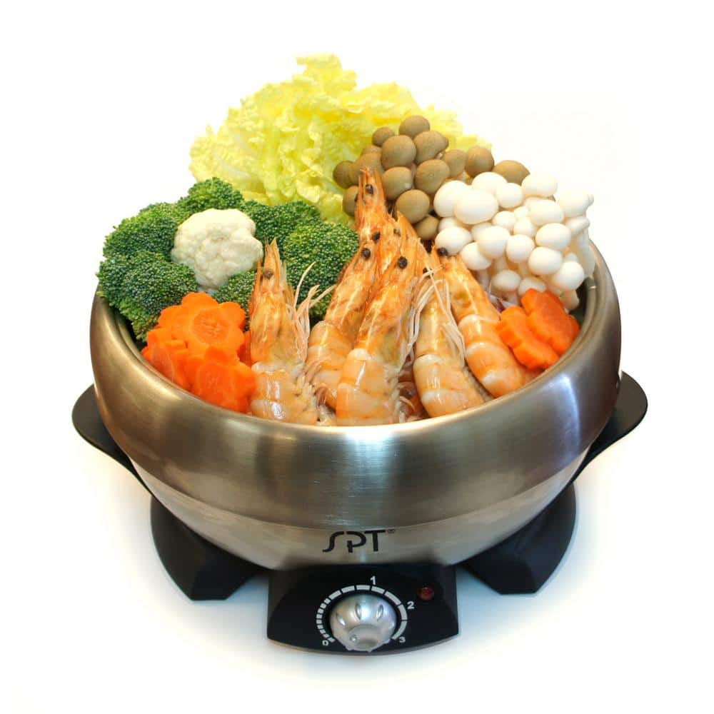 SPT Shabu-Shabu 3 Qt. Stainless Steel Electric Multi-Cooker with Stainless Steel Pot SS-301