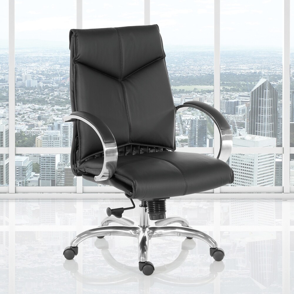 Deluxe Mid Back Executive Black Leather Chair