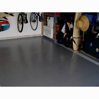 Diamond Deck 7.5 ft. x 17 ft. Charcoal Textured PVC Standard Car Mat 86717