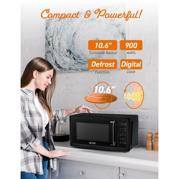 0.9 Cu.Ft Countertop Microwave Oven-Black Shopping - The Best Deals on Over-the-Range Microwaves | 40991944