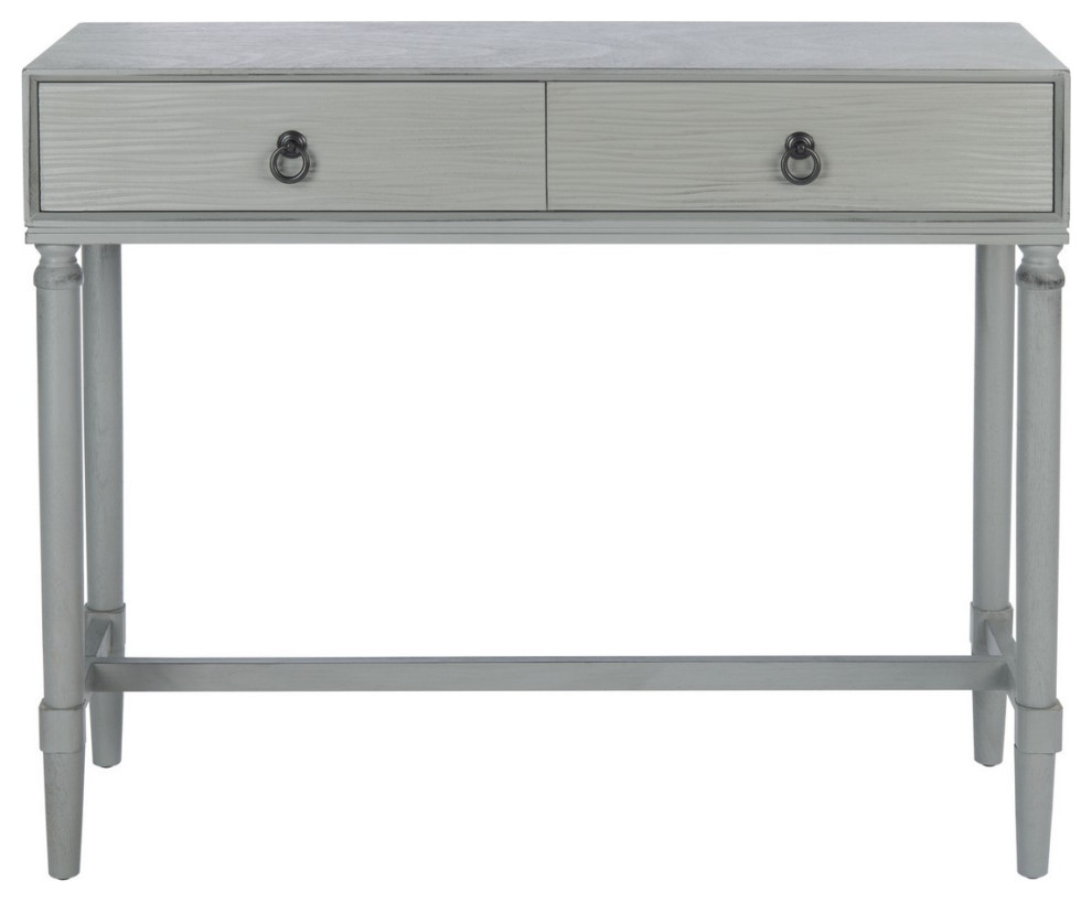 Berri 2 Drawer Console Table Distressed Grey   Traditional   Console Tables   by AED Luxury Home Decor  Houzz