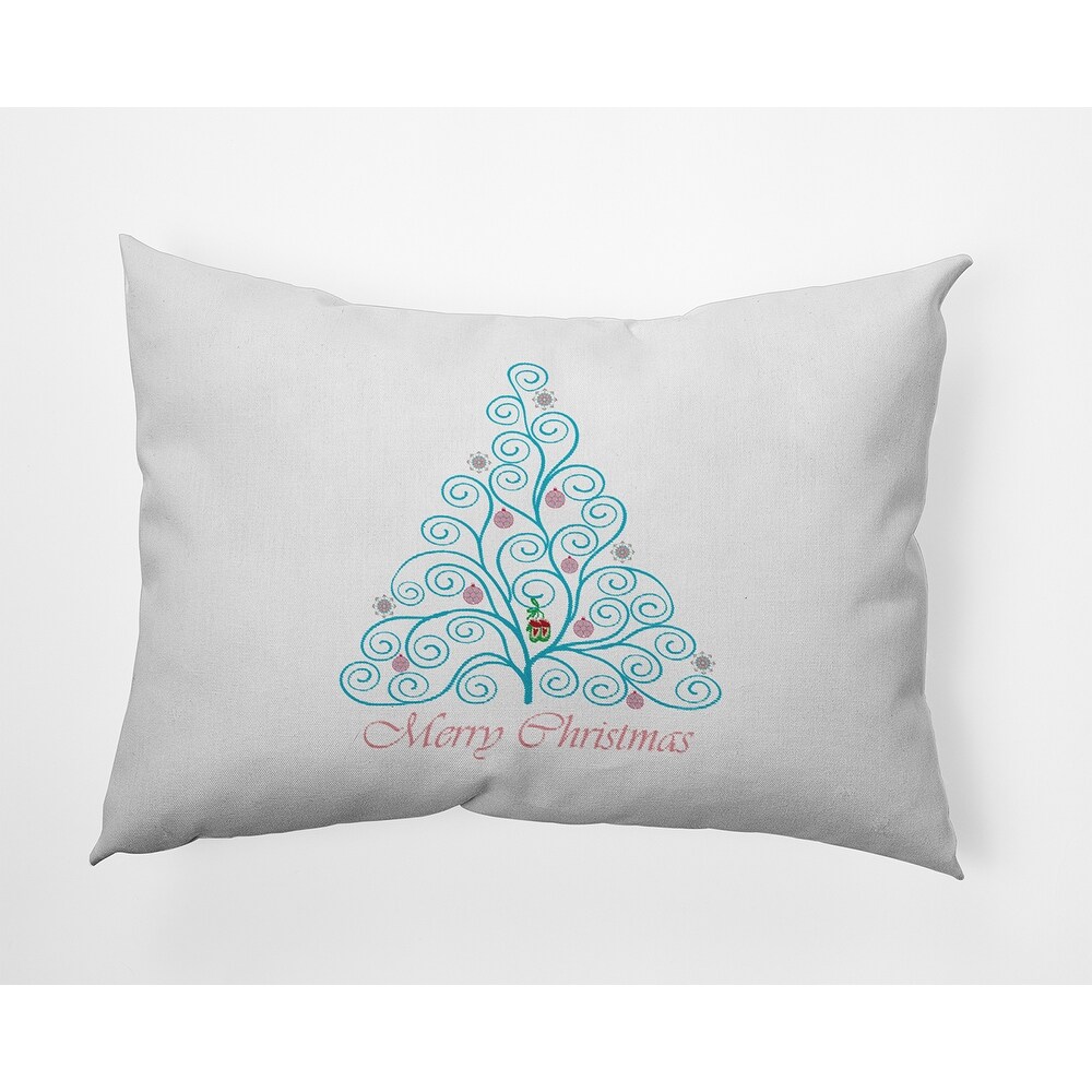 Decorated Filigree Tree Indoor/Outdoor Throw Pillow