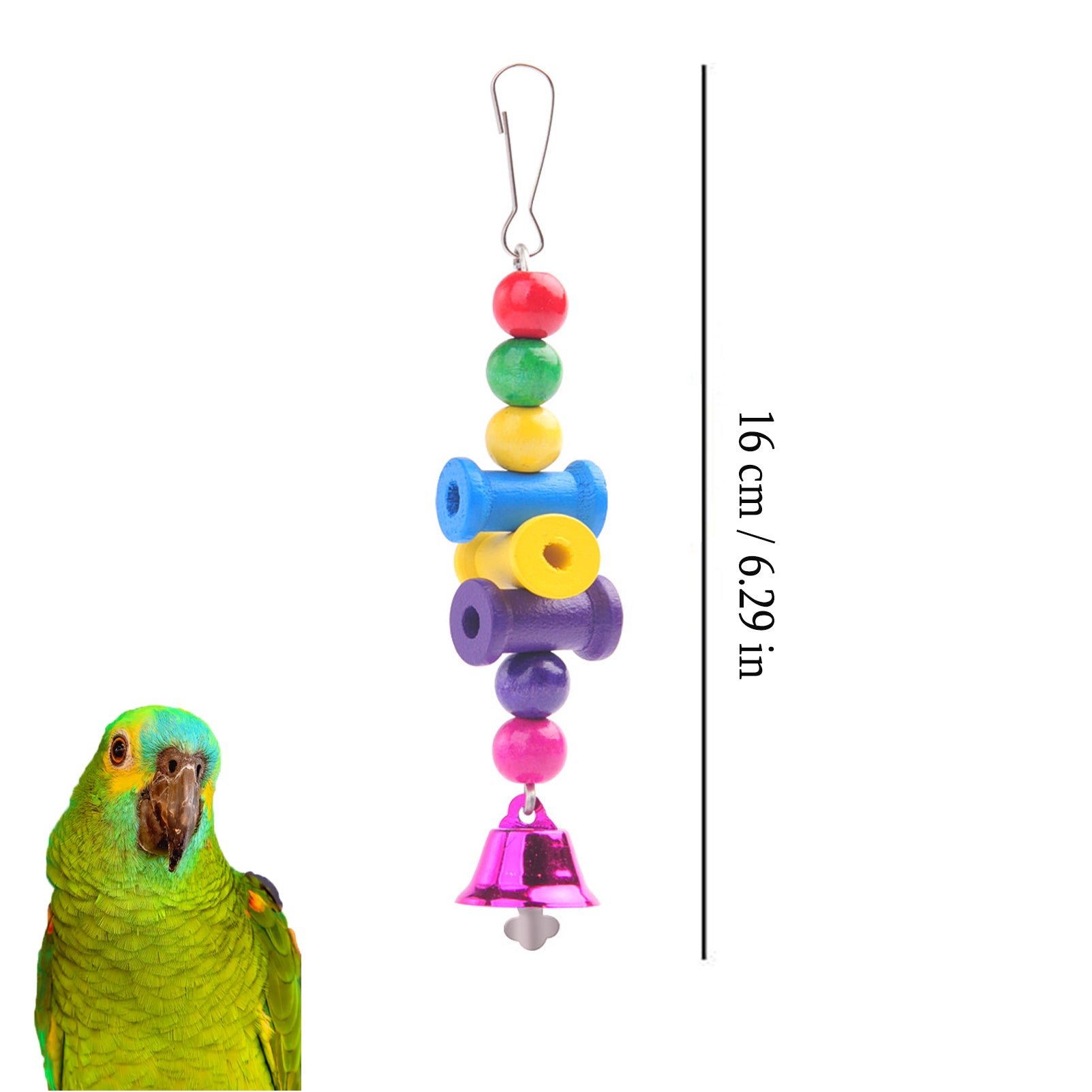 CHBORLESS Bird Parakeet Toy for Swing Hanging Standing Chewing Hammock Bell Toy，6 Pack (Set1)