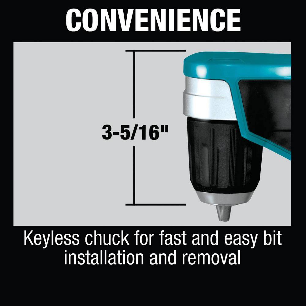 Makita 12V max CXT Lithium-Ion Cordless 38 in. Right Angle Drill (Tool-Only) AD04Z