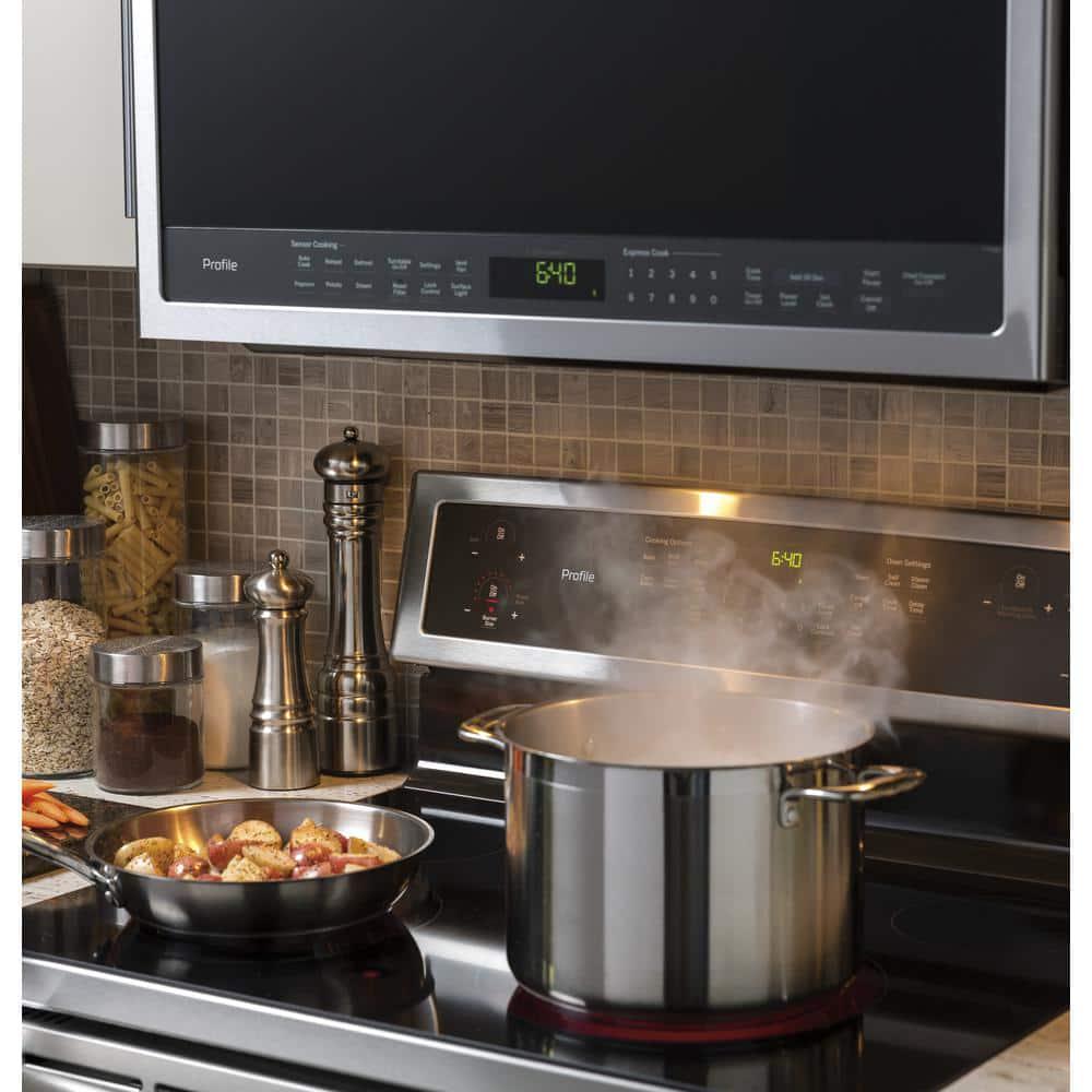 GE Profile Profile 21 cu ft Over the Range Microwave in Stainless Steel with Sensor Cooking