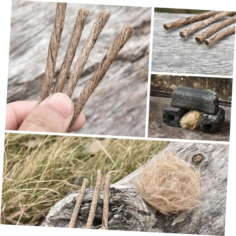 Outdoor Survival Camping Emergency Fire Starters hemp rope with wax fire starter firelighter rope for outdoor