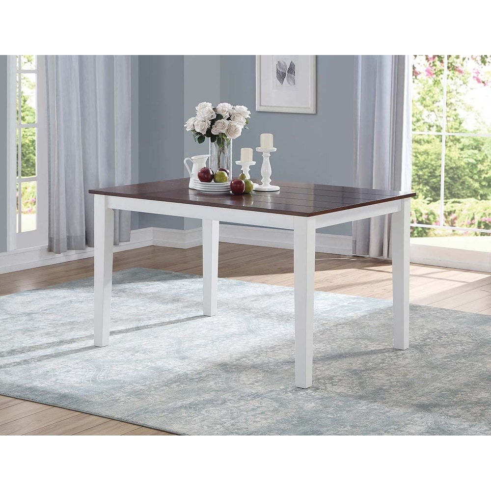 Transitional Style Green Leigh Dining Table  White   Walnut  Wooden Turned Leg  For Dining Table/Living Room/Kitchen Table