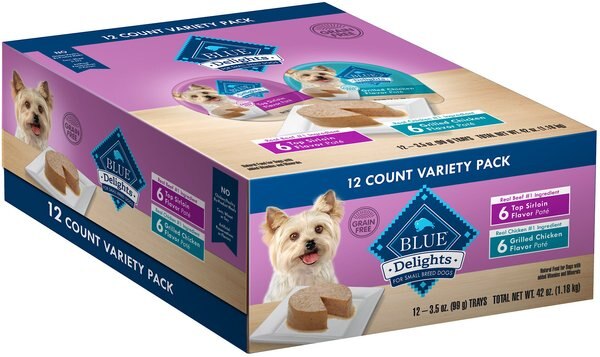 Blue Buffalo Divine Delights Pate Variety Pack Top Sirloin and Grilled Chicken Flavor Dog Food Trays