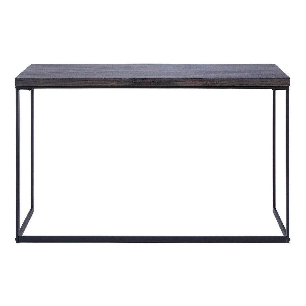 Black Wood Contemporary Console Table with Black Metal Legs