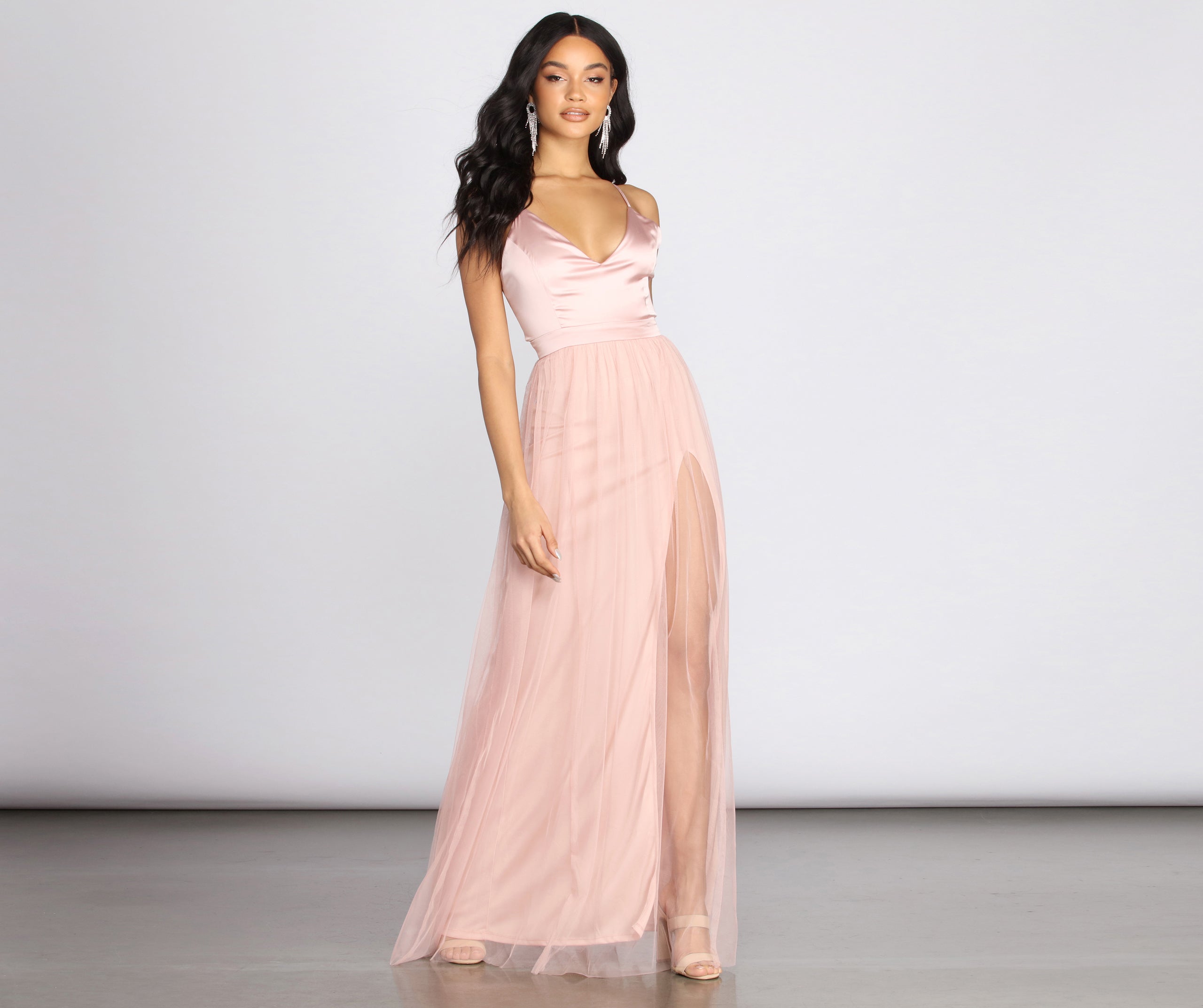 Haisley Formal Tulle And Satin Dress