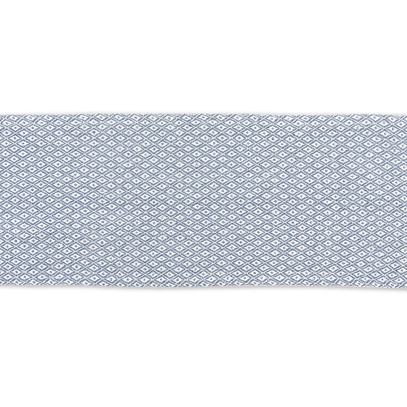 72 Blue and White Rectangular Diamond Weaved Table Runner