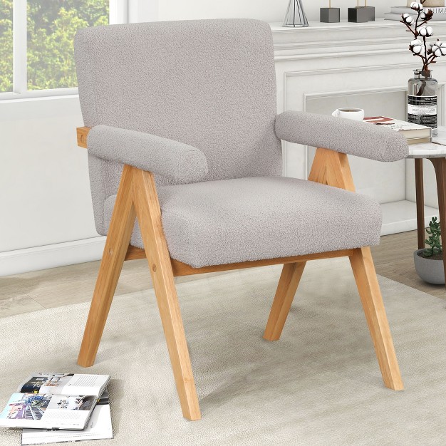 Set Of 2 Modern Upholstered Armchair With Solid Wood Frame Accent Chair With Arm Pads modernluxe