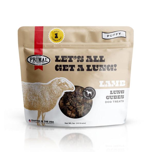 PRIMAL LET'S ALL GET A LUNG LAMB RECIPE TREATS FOR DOGS;