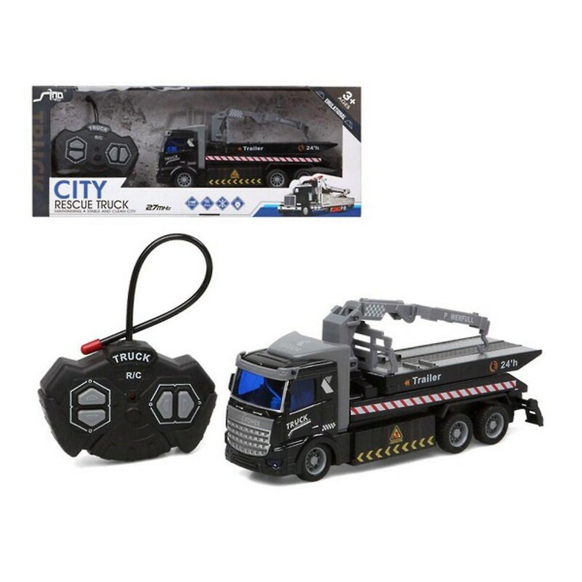 Radio-controlled truck city rescue black