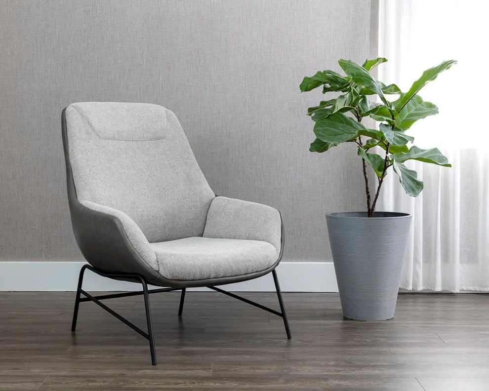 Berne Lounge Chair   Belfast Heather Grey / Bravo Ash   Midcentury   Armchairs And Accent Chairs   by Rustic Home Furniture Deco  Houzz