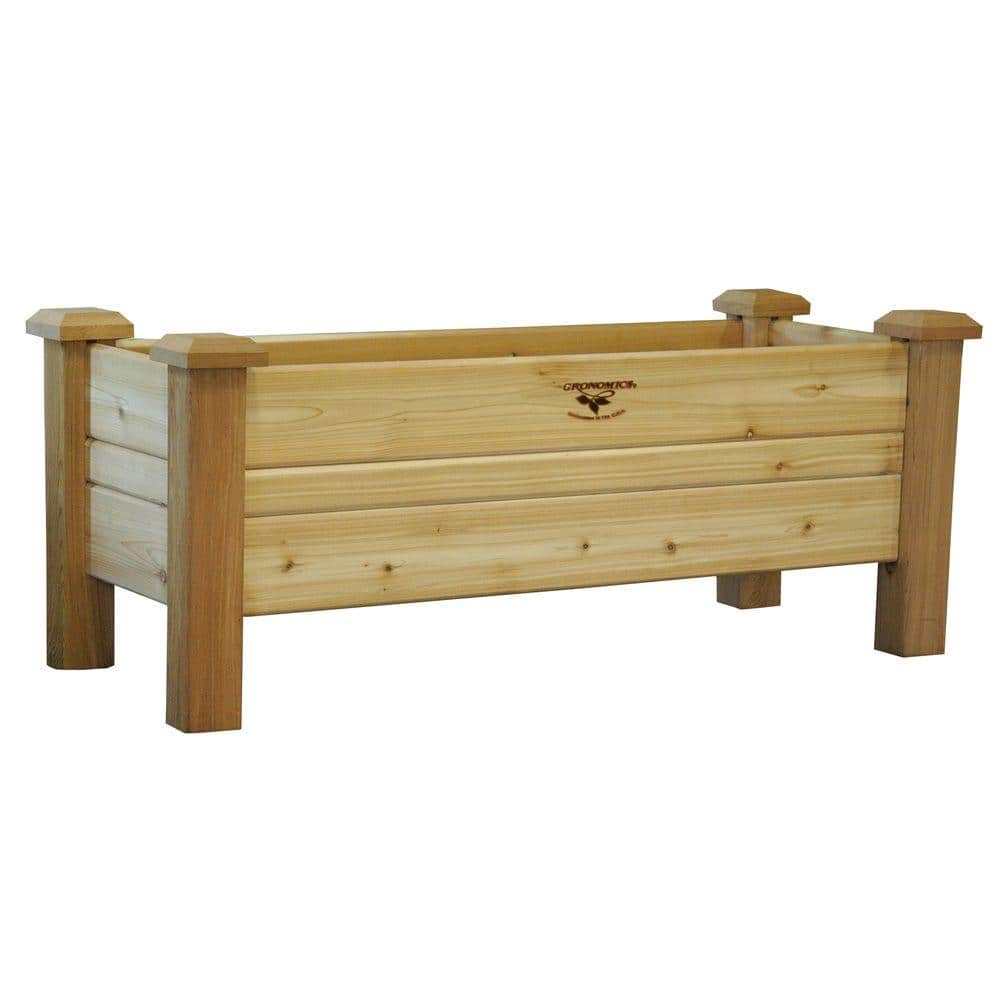 Gronomics 48 in. x 18 in. Unfinished Cedar Planter Box PB 18-48