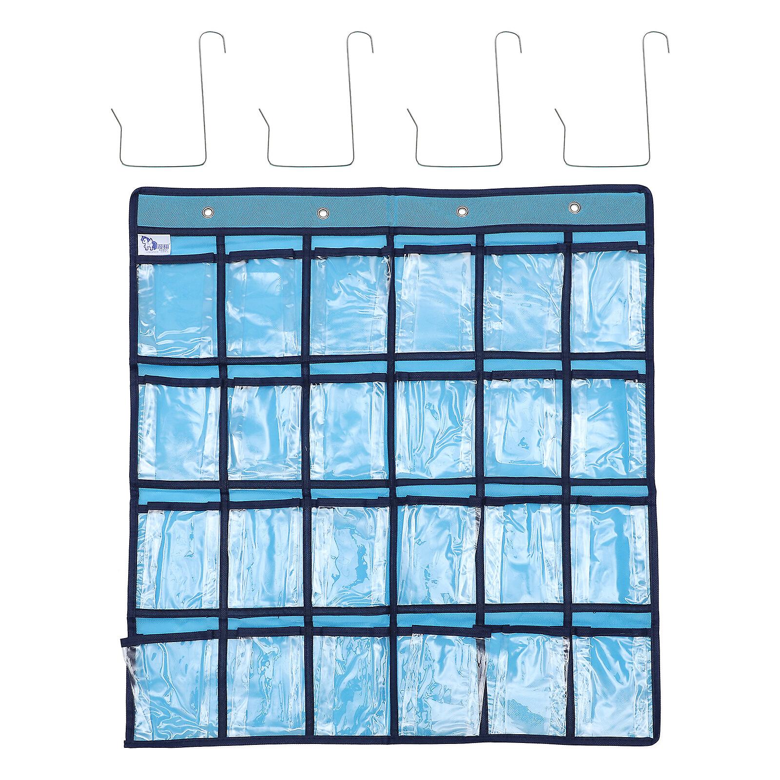 24 Pocket Hanging Storage Bag For Cell Phones Calculator Holder Pocket Chart