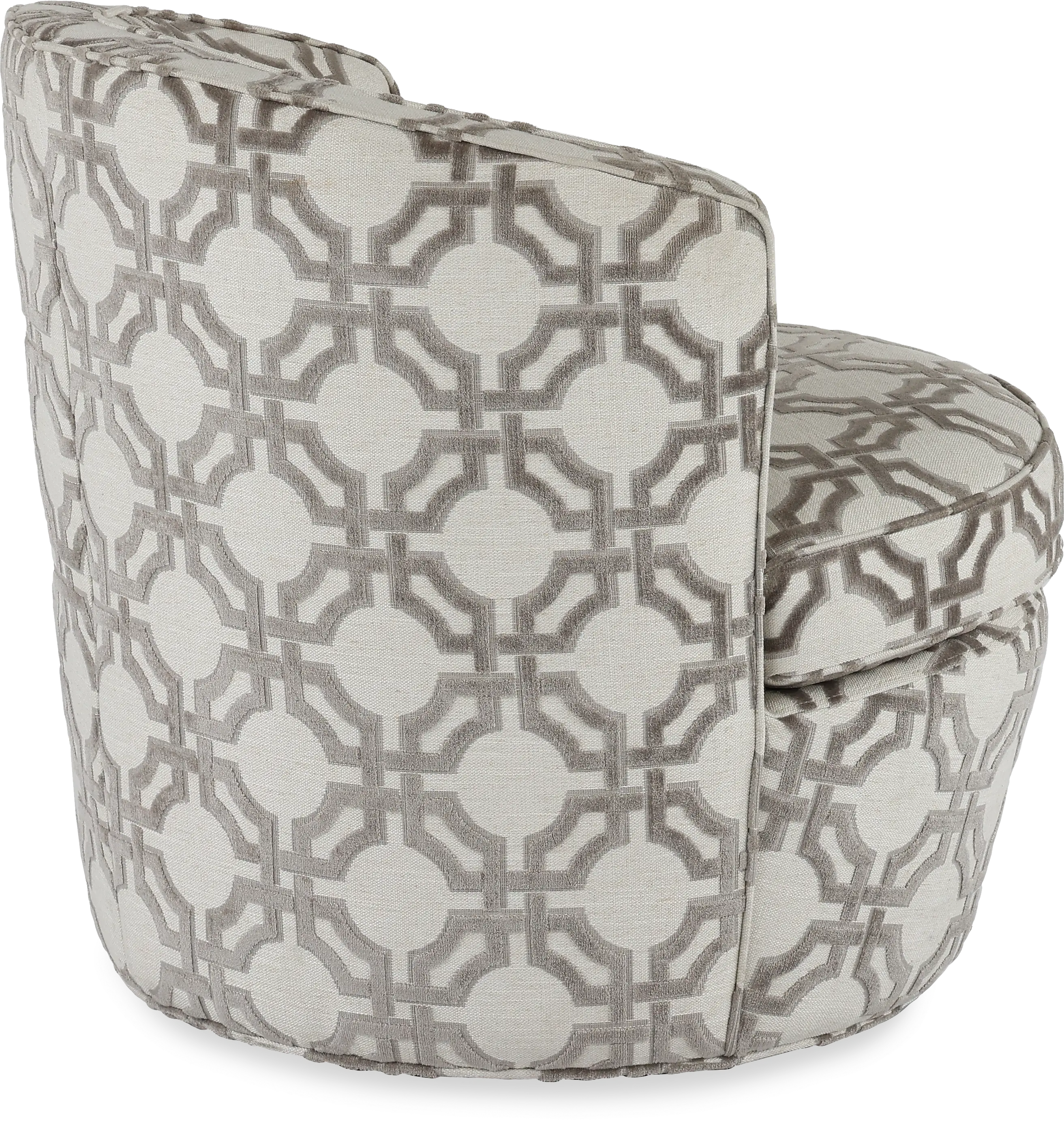 Julia Anarchy Silver Upholstered Swivel Accent Chair