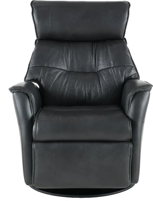 Captain Gray Standard Leather Swivel Glider Power Recliner