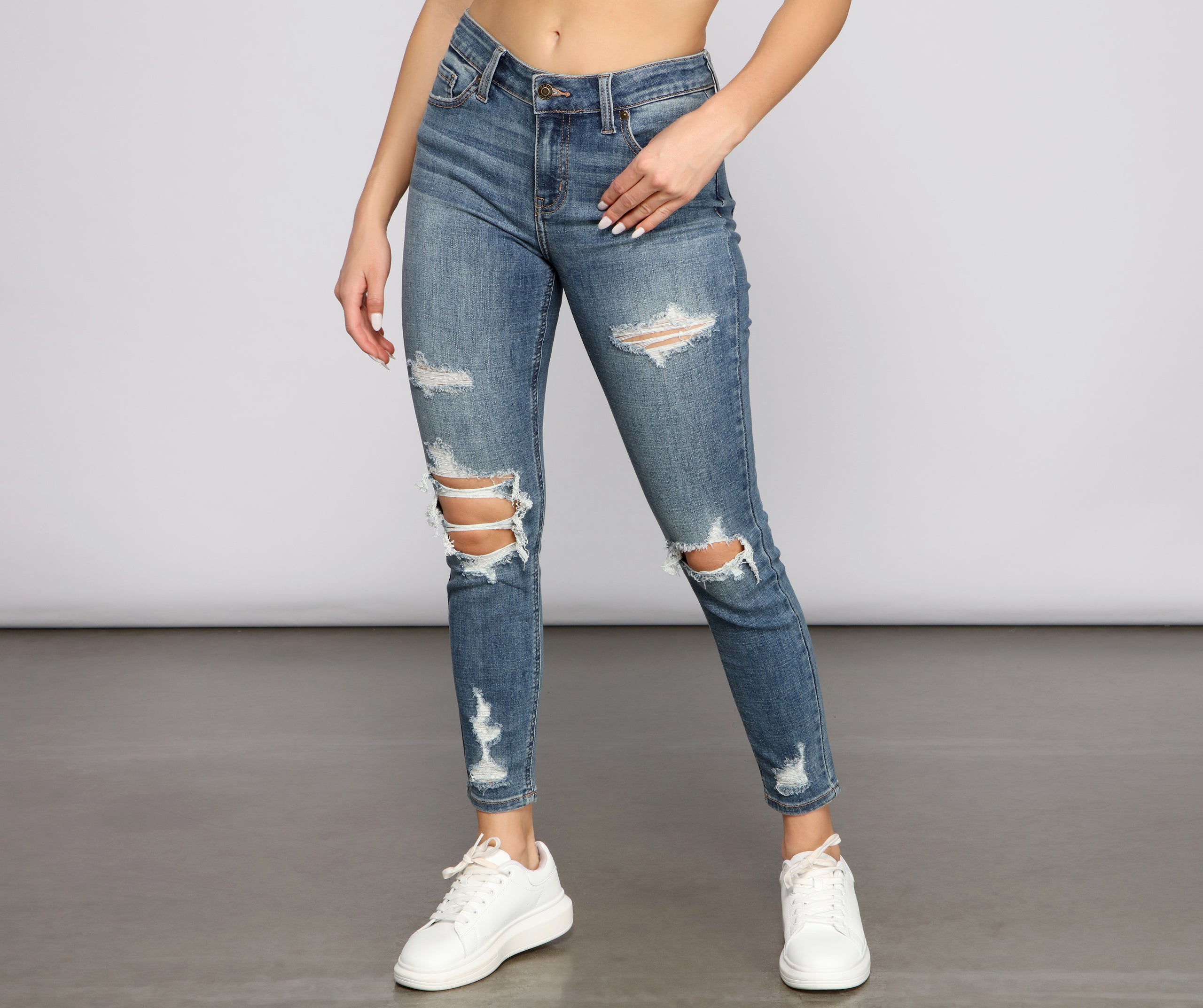 Josie Mid-Rise Cropped Skinny Jeans