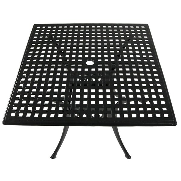 Black HeavyDuty Cast Aluminum Square Patio Dining Table