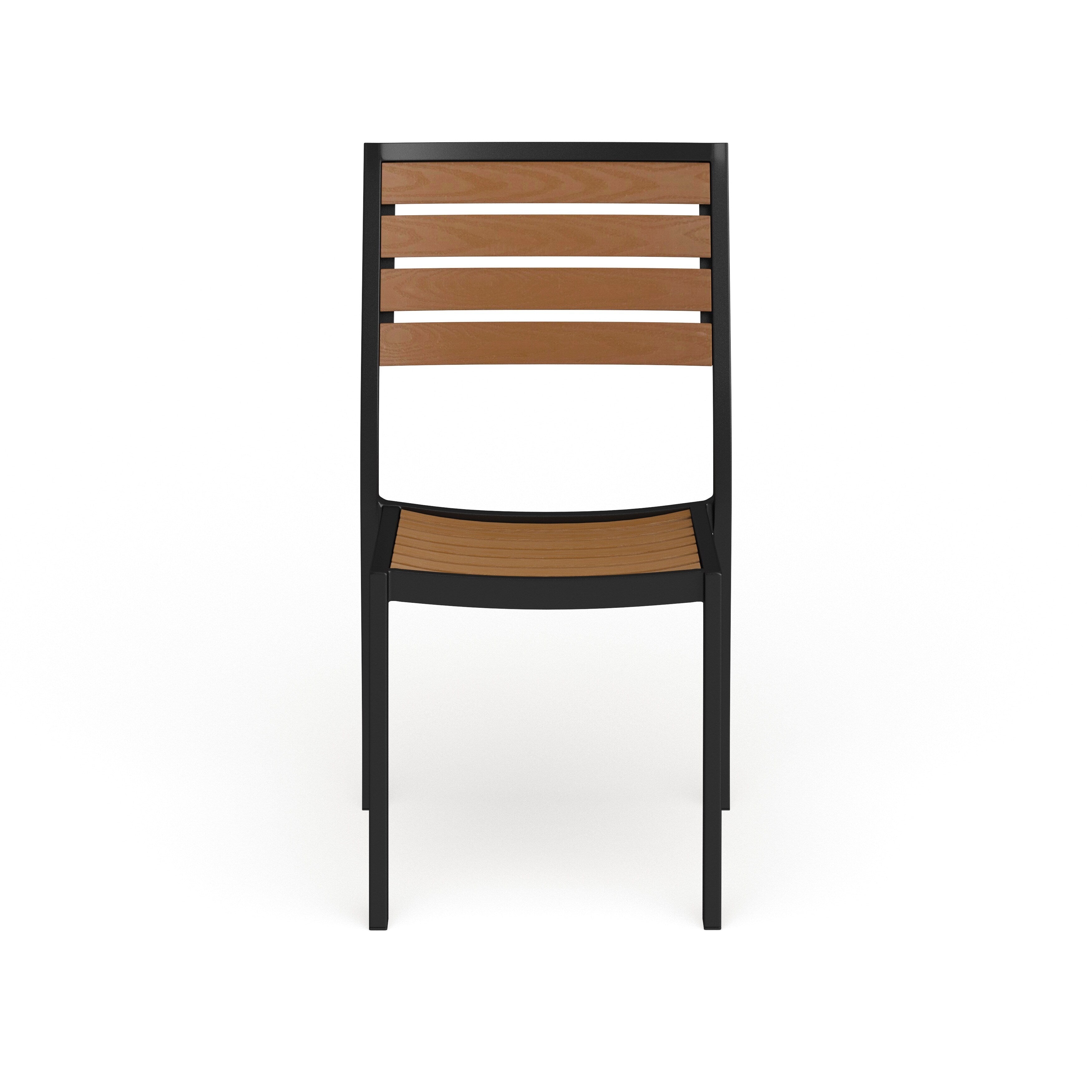 Flash Furniture Outdoor Faux Teak Side Chair with Poly Slats - Teak Patio Chair