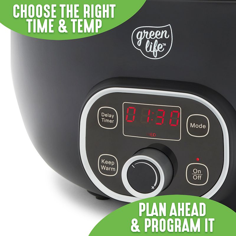 GreenLife Cook Duo Programmable 6-qt. PFAS-Free Ceramic Nonstick Slow Cooker