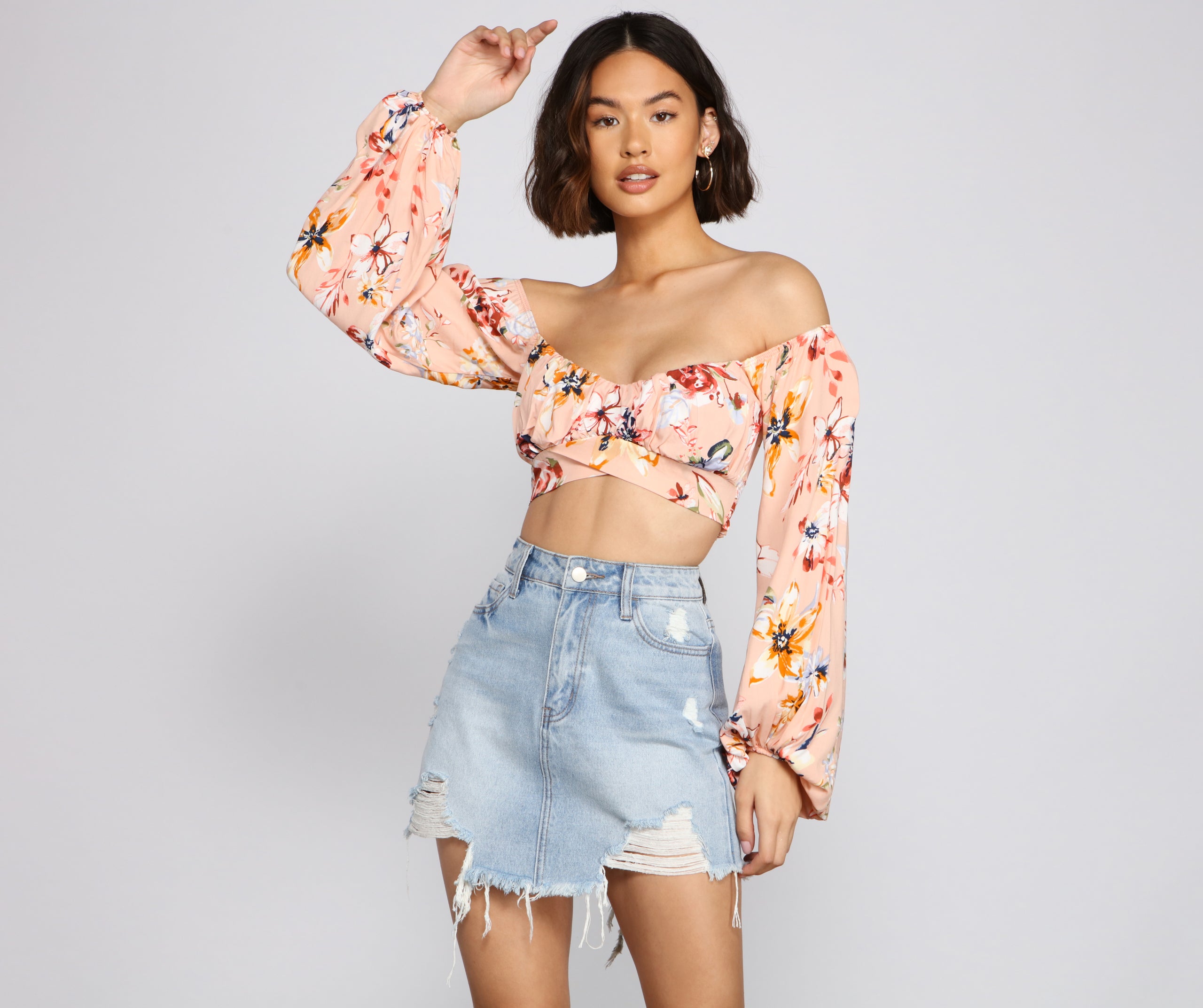 Flirty In Floral Crop Top