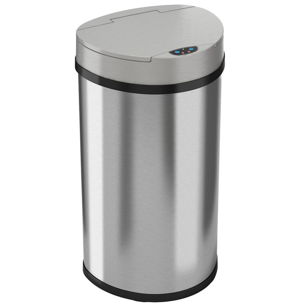 Itouchless Stainless Steel Sensor Trash Can W absorbx Odor Control 13 Gal Silver It13hx