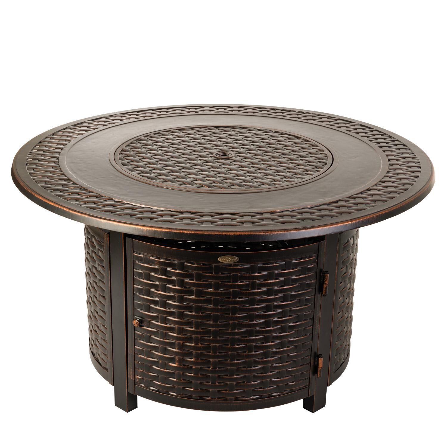 Ultimate Patio Welcome View 44-Inch 50，000 BTU Propane Round Fire Pit Table