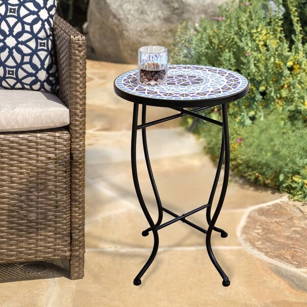 Saint Birch Modern MultiColor Mosaic Accent Table