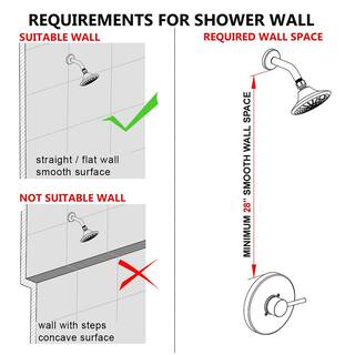 PROOX 7-Spray Patterns with 1.8 GPM 5 in. Tub Wall Mount Dual Shower Heads in Brushed Nickel PRAE427BN