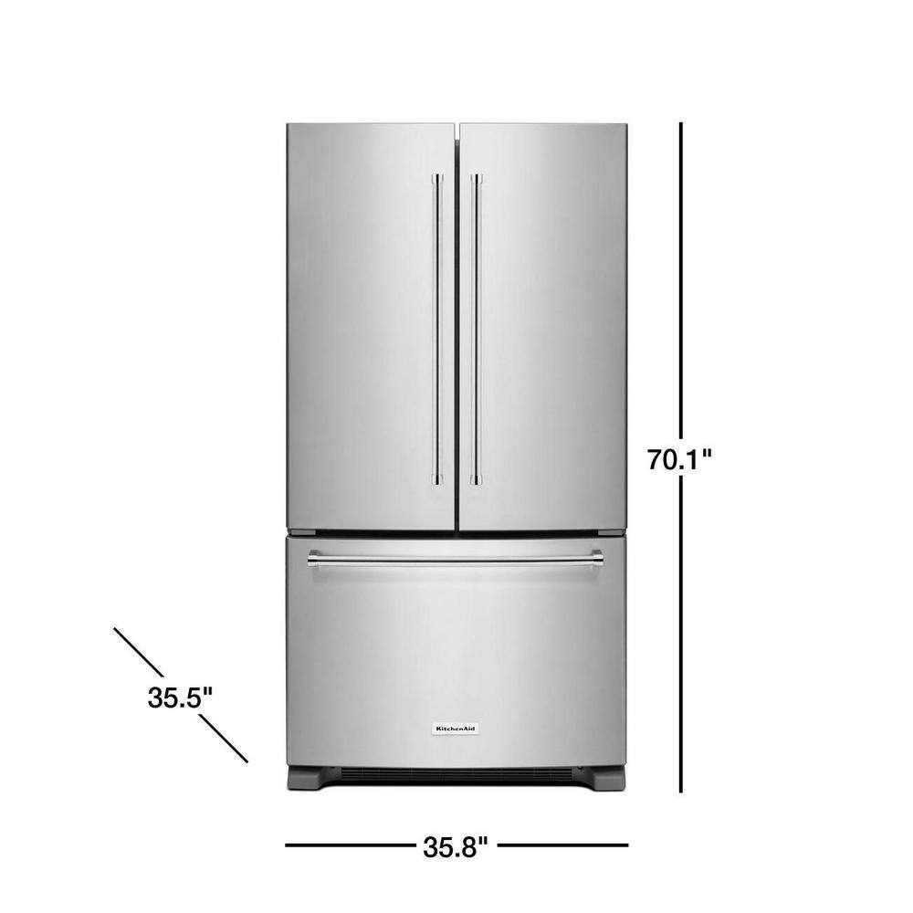 KitchenAid 25.2 cu. ft. French Door Refrigerator in Stainless Steel KRFF305ESS