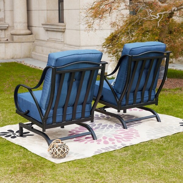 PATIO FESTIVAL 2Piece Outdoor Rocking Motion Chair Set with Cushions