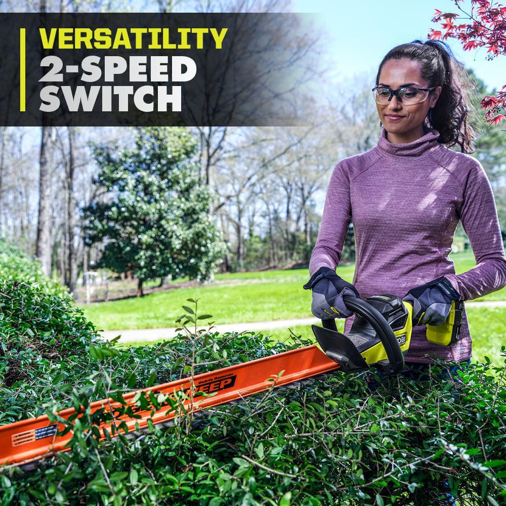 RYOBI ONE HP 18V Brushless Whisper Series 24 in Cordless Hedge Trimmer