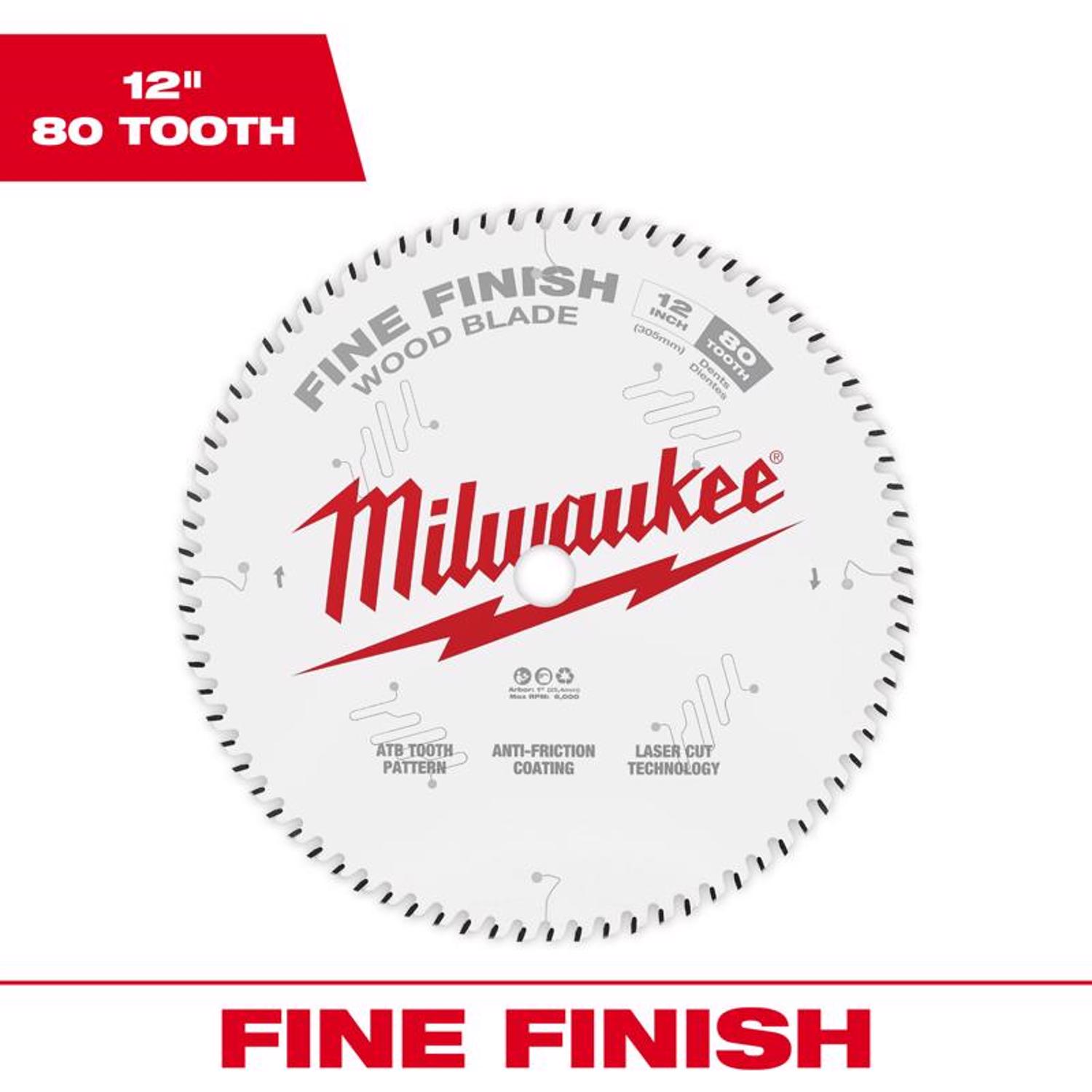 MW 12 in. D X 1 in. Fine Finish Tungsten Carbide Circular Saw Blade 80 teeth 1 pk