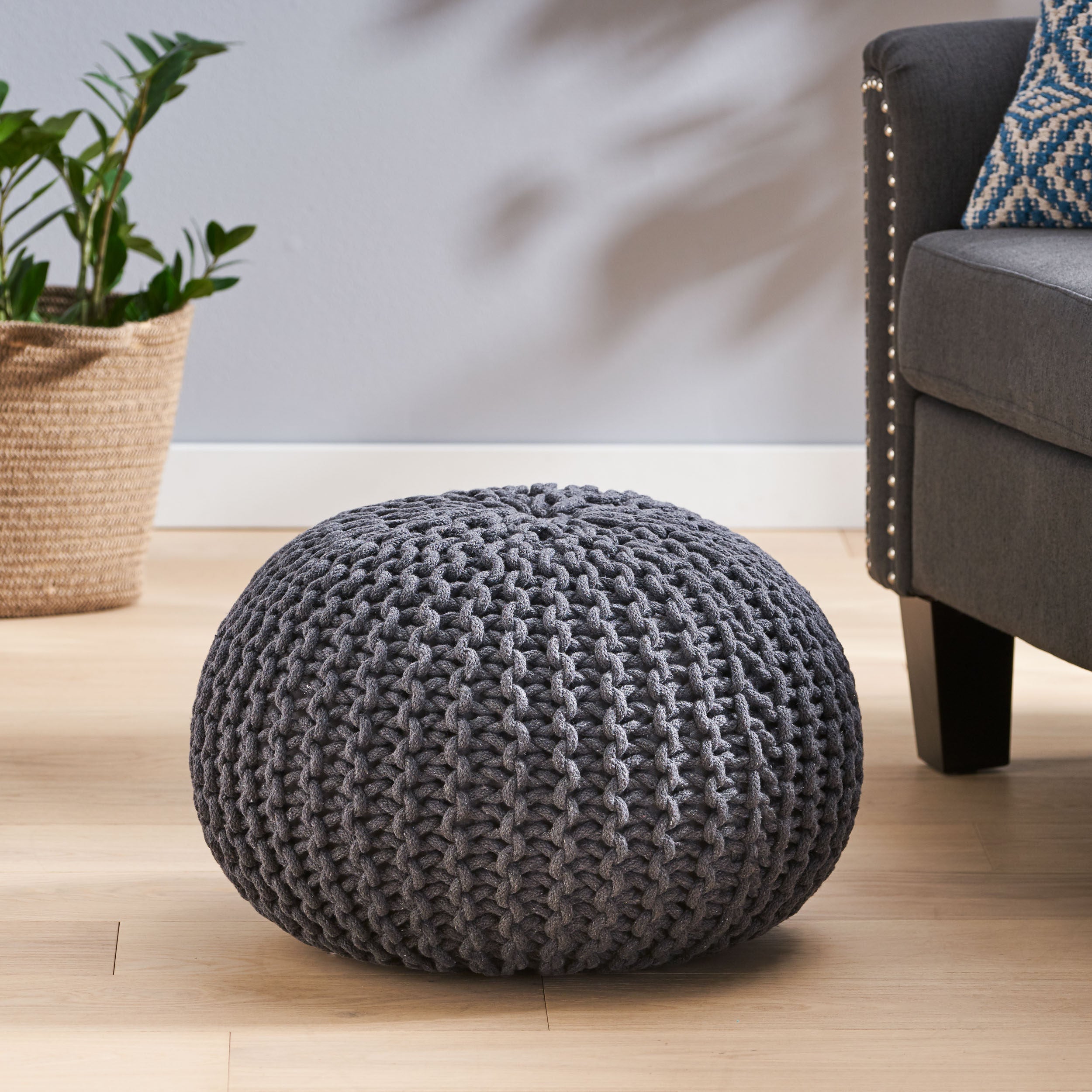 Poona Hand Knitted Artisan Pouf