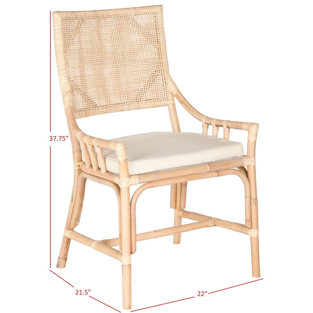 SAFAVIEH Donatella Coastal Rattan Cushion Chair   22\