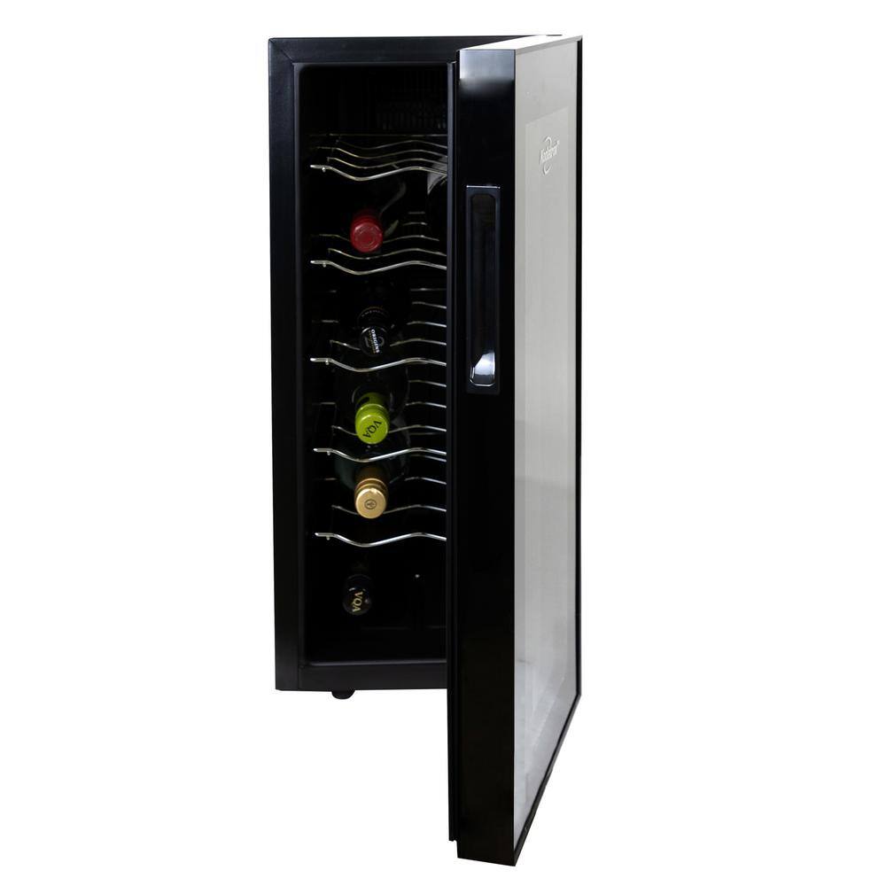 Koolatron 12 Bottle Wine Cooler Black 1 cu. ft. (28L) Freestanding Thermoelectric Wine Fridge WC12