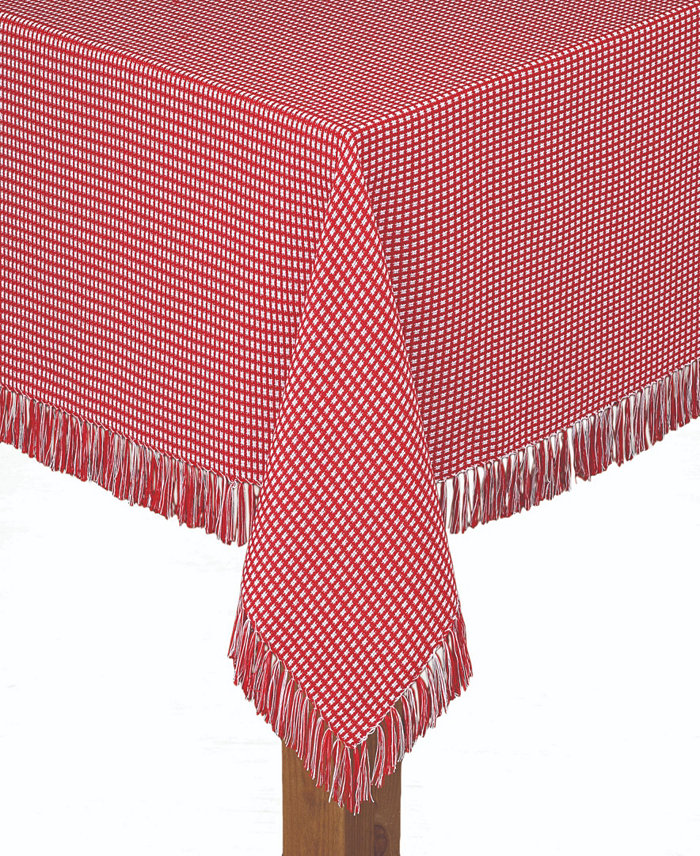 Lintex Homespun Red 100% Cotton Tablecloth 60X84