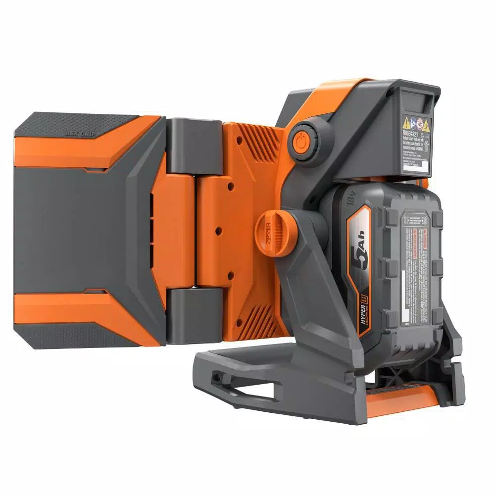 RIDGID 18-Volt Hybrid Folding Panel Light with 18-Volt Lithium-Ion 2.0 Ah Battery and Charger Kit and#8211; XDC Depot