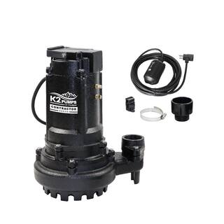 K2 CONTRACTOR 12 hp. Submersible Sump Pump with Piggyback Tethered Switch SPI05008TPK