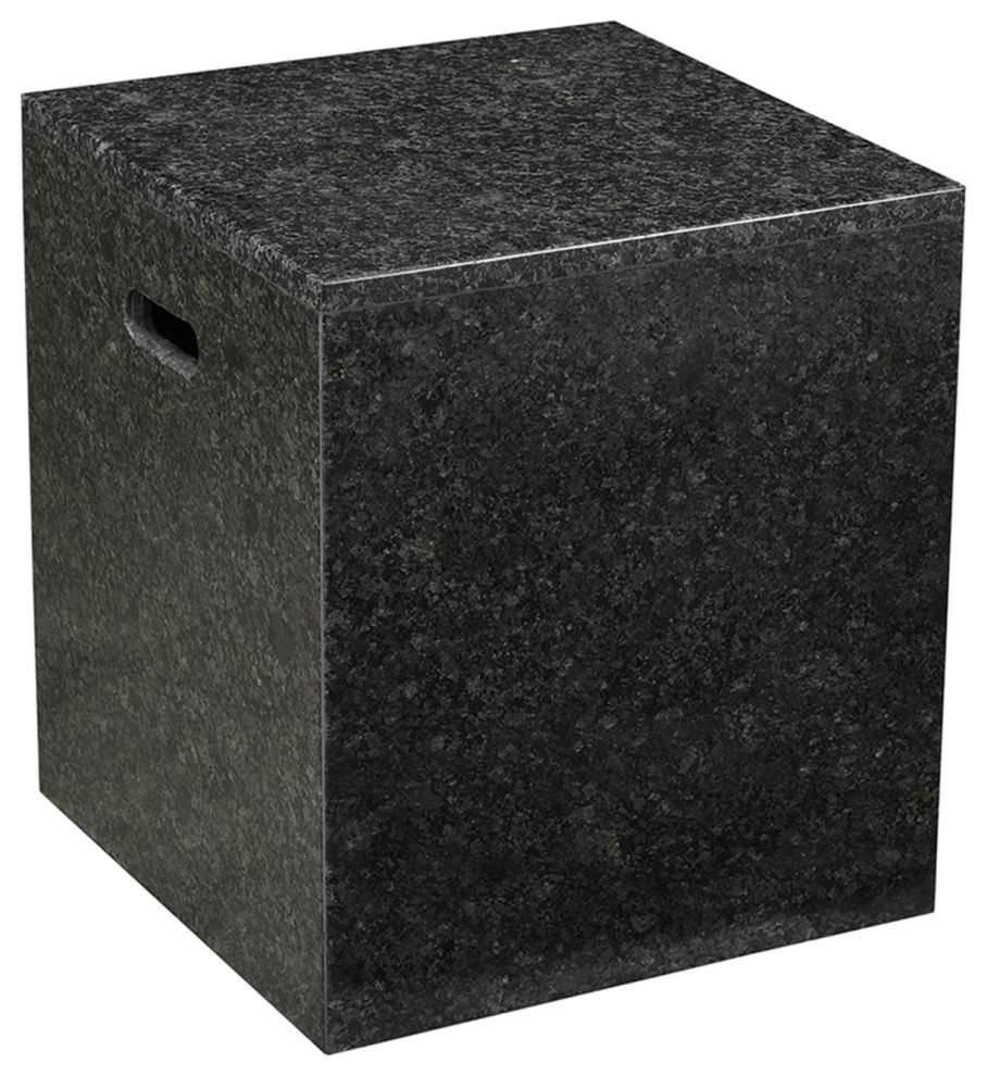 Black Marble Cube Stool / Table   Transitional   Side Tables And End Tables   by Design Mix Furniture  Houzz