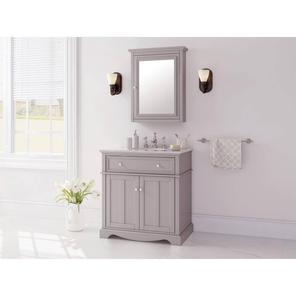 Home Decorators Collection Fremont 32 in. W x 22 in. D x 34 in. H Vanity in Gray with Granite Vanity Top in Gray with White Sink MD-V1789